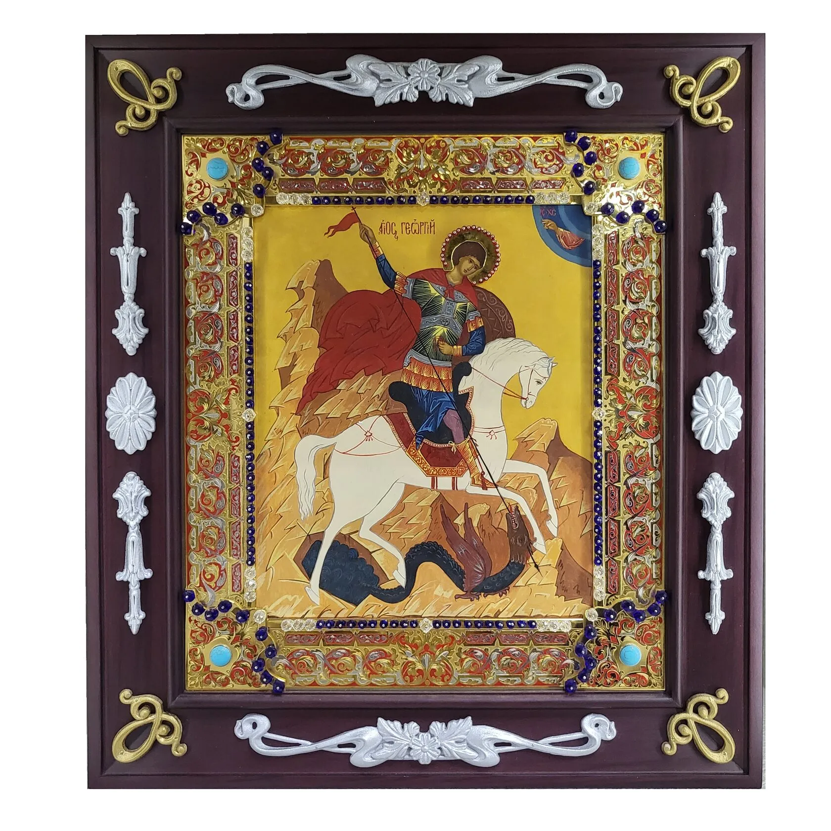 Икона "Святой Георгий Победоносец на коне"